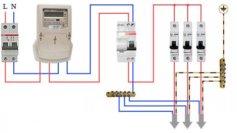 4 schemi competenti per il collegamento di un interruttore differenziale monofase