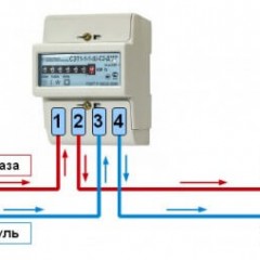 Schéma připojení jednofázového elektroměru k síti 220V