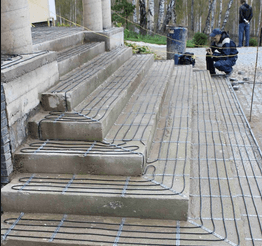 Ako urobiť ohrev tratí a schodov vykurovacieho kábla?