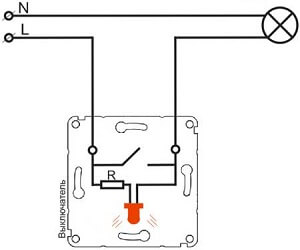 2 jednoduché schémy zapojenia podsvieteného spínača