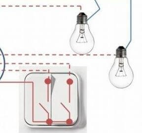 Optionen zum Anschließen von zwei Lampen an einen Schalter