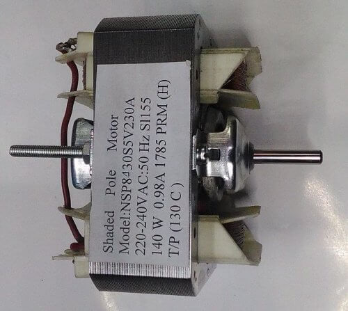 Indukcijski motor s dijelovima pola poklopca