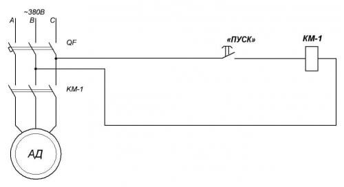 Connection diagram without self-locking