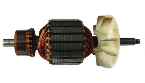 The appearance of the rotor of the commutator motor