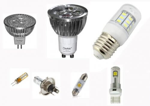Tipai 12 voltų LED lempučių