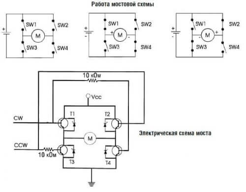 Můstkový obvod pro spínání tranzistorů nebo relé