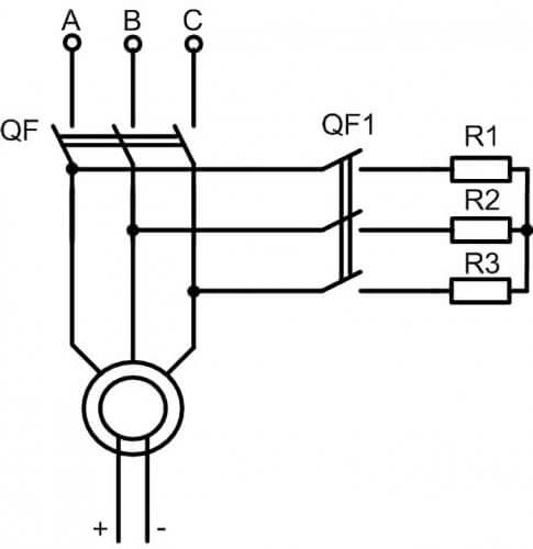 Brzdný obvod kondenzátora s obmedzením prúdu