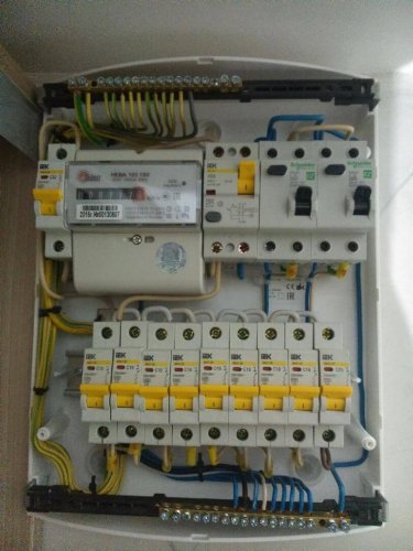 Elektrisk panel med elmätare